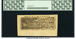 image for: Maryland April 10, 1774 $1/3 PCGS Choice New 63PPQ....