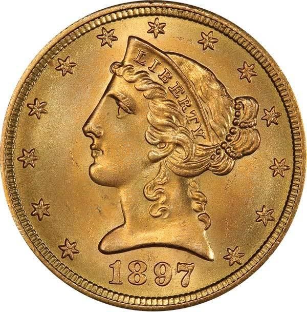 image for: $5 1897-S PCGS MS67+ CAC