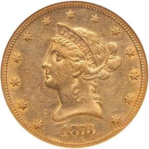 image for: $10 1873-CC NGC AU53