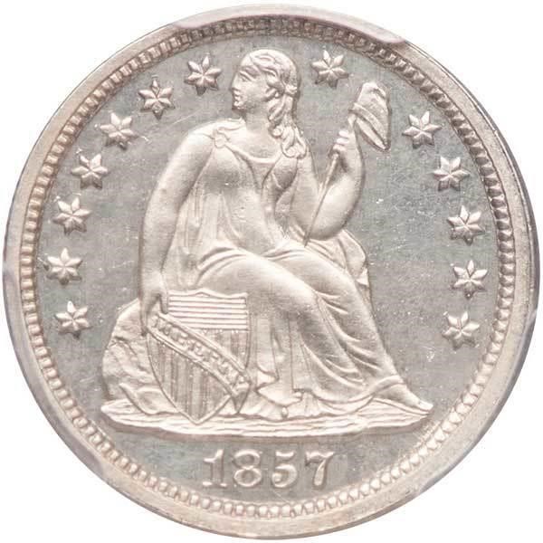 image for: 10C 1857 PCGS PR64 CAC