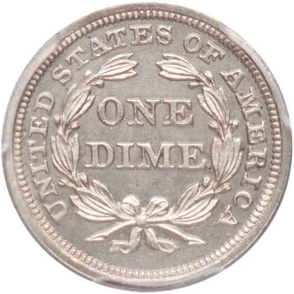 image for: 10C 1857 PCGS PR64 CAC