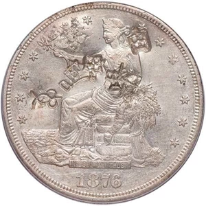 image for: $1 1876-CC DOUBLED DIE. CHOP MARK. PCGS AU55