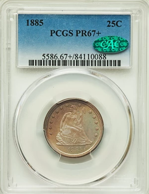 image for: 1885 25C PR67+ PCGS. CAC. Briggs 3-B....