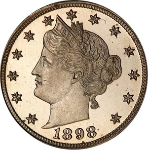 image for: 5C 1898 PCGS PR65 DCAM CAC