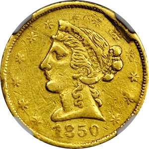image for: 1850 Baldwin & Co. $5. K-2. Rarity-5. VF-30 (NGC).