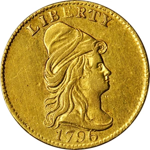 image for: 1796 Capped Bust Right Quarter Eagle. No Stars on Obverse. BD-2. Rarity-4. AU-53 (PCGS). Secure Holder.