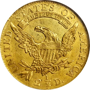image for: 1808 Capped Bust Left Quarter Eagle. BD-1, the only known dies. Rarity-4. MS-60 (NGC).