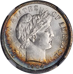 image for: 1904 Barber Dime. MS-66 (NGC).