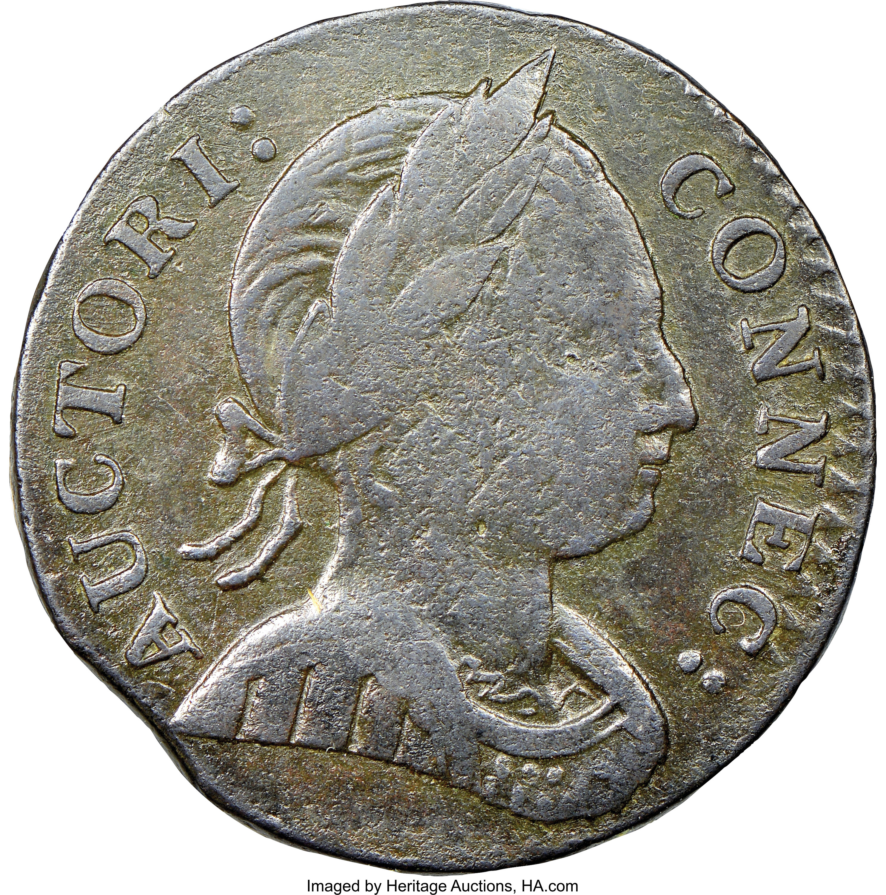 image for: 1786 CONNCT Connecticut Copper, Large Head Right, Miller 3-D.1, W-2510, High R.5, VF30 NGC. ...