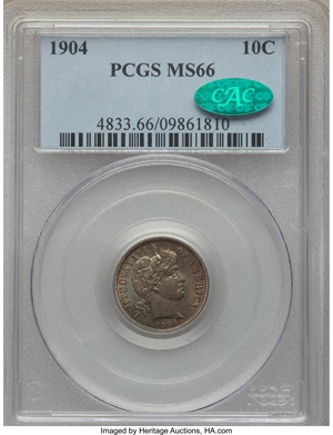 image for: 1904 10C MS66 PCGS. CAC....
