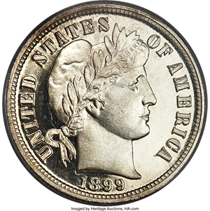 image for: 1899 10C PR67 Deep Cameo PCGS. CAC....