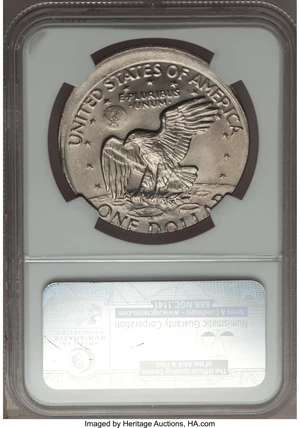 image for: 1978 $1 Eisenhower Dollar -- Struck 10% Off Center -- MS67 NGC....