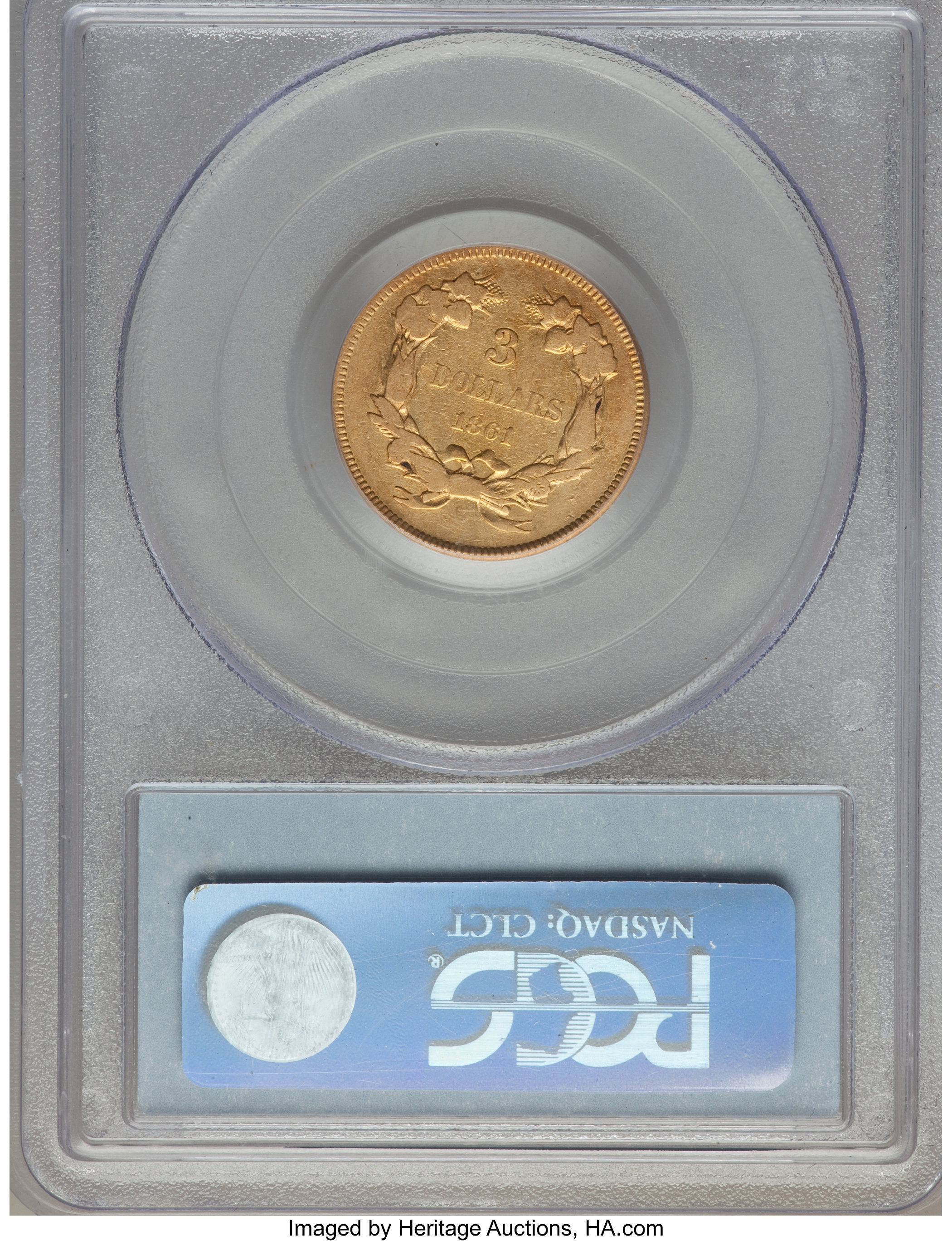 1861 $3 VF20 CAC thumbnail 2