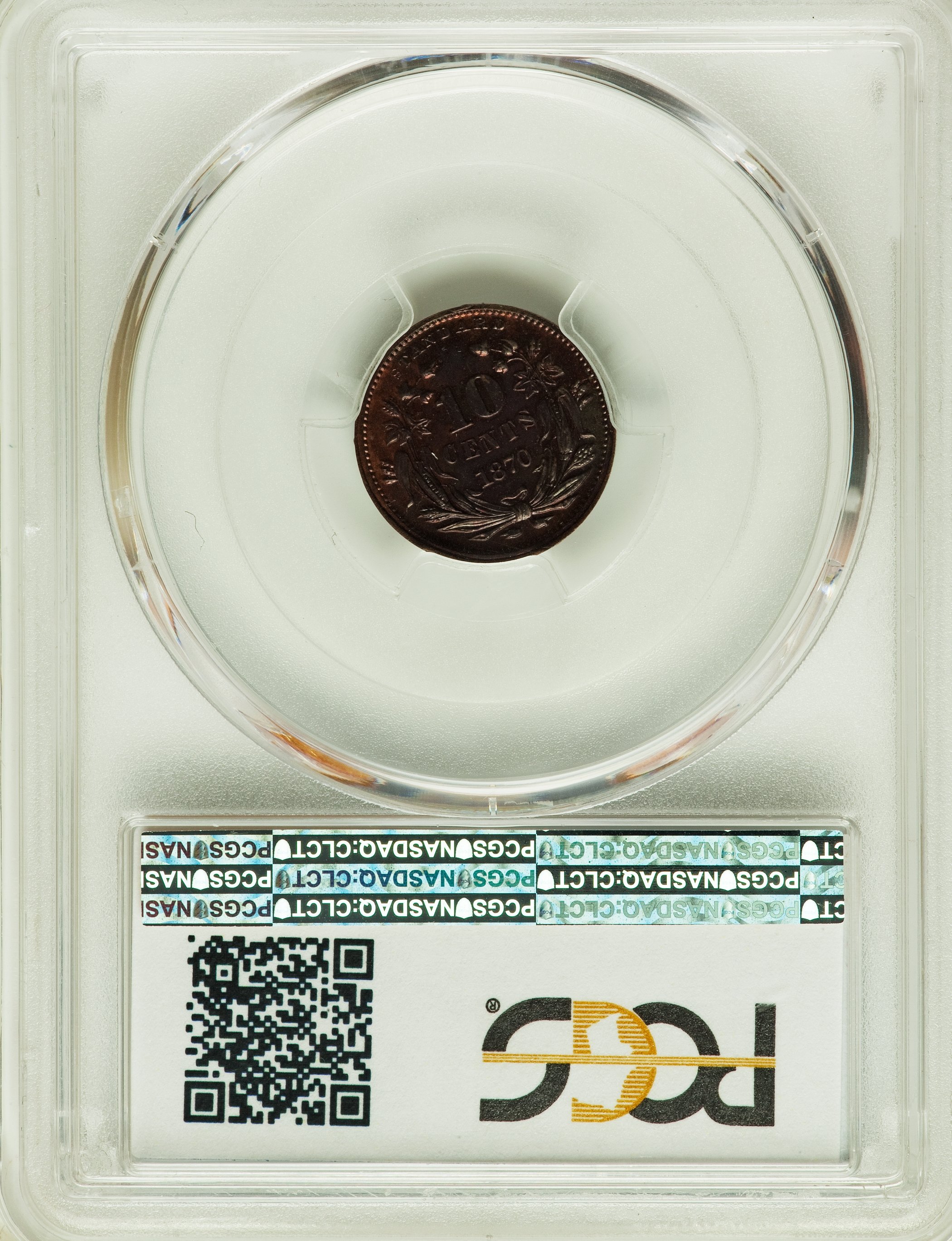 image for: 1870 10C Standard Silver Ten Cents, Judd-846, Pollock-945, Low R.7, PR64 Red and Brown PCGS....