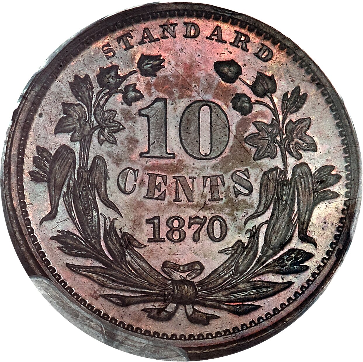 image for: 1870 10C Standard Silver Ten Cents, Judd-846, Pollock-945, Low R.7, PR64 Red and Brown PCGS....