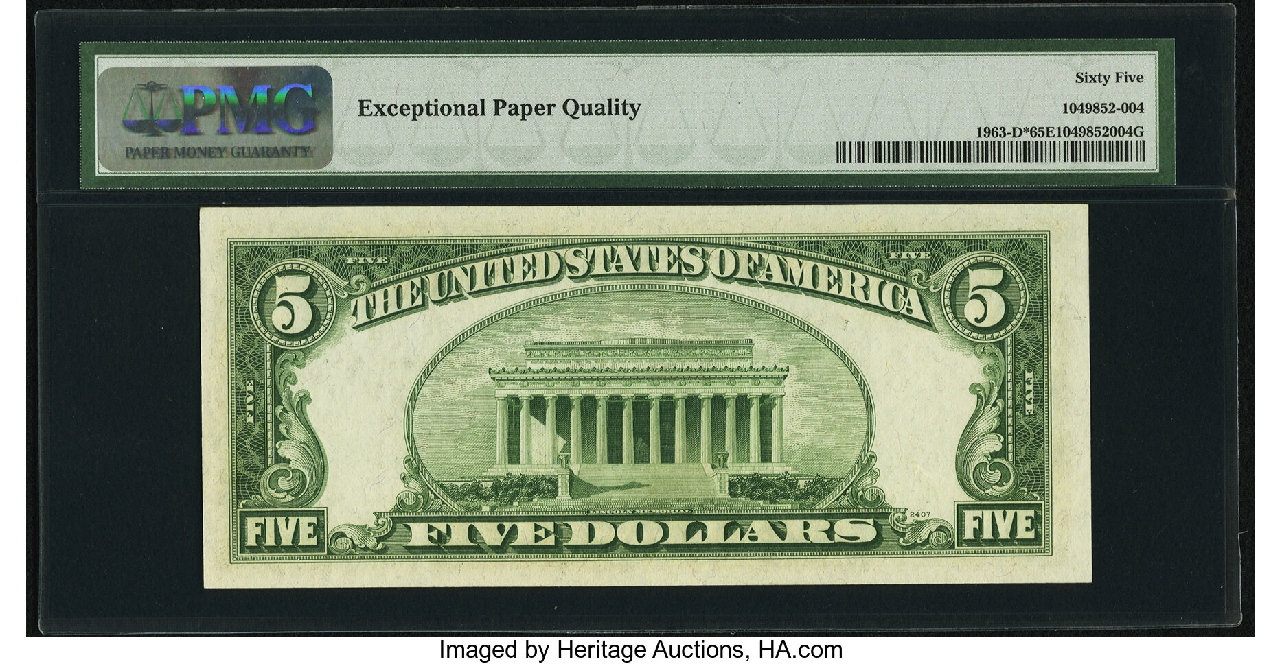 image for: Fr. 1963-D* $5 1950B Federal Reserve Note. PMG Gem Uncirculated 65 EPQ....
