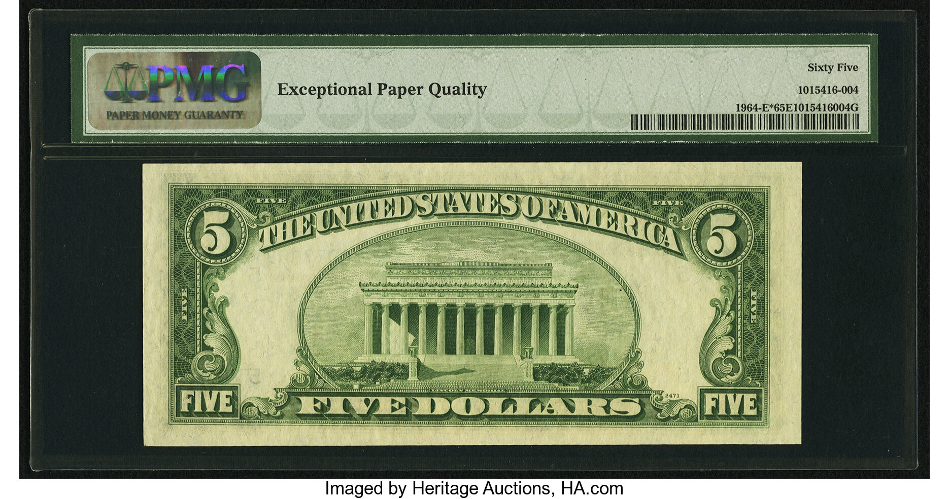image for: Fr. 1964-E* $5 1950C Federal Reserve Note. PMG Gem Uncirculated 65 EPQ....