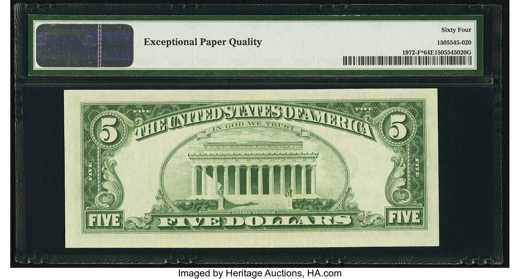 image for: Fr. 1972-F* $5 1969C Federal Reserve Note. PMG Choice Uncirculated 64 EPQ....