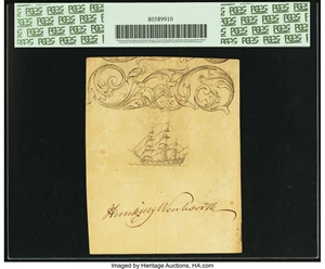 image for: Province of New Hampshire December 25, 1734 Portsmouth Merchants's Note 7 Shillings Fr. NH-38.4. PCGS About New 53....