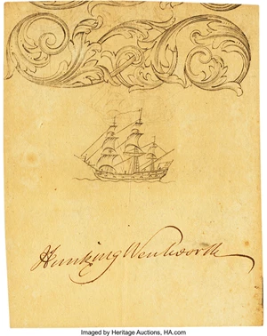 image for: Province of New Hampshire December 25, 1734 Portsmouth Merchants's Note 7 Shillings Fr. NH-38.4. PCGS About New 53....