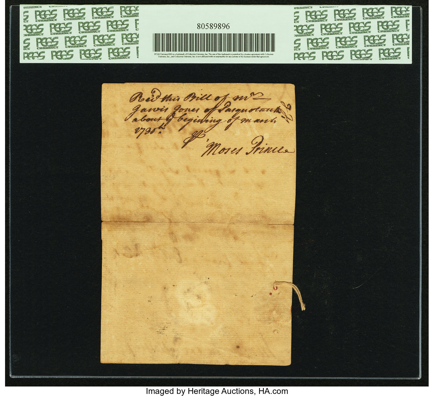 image for: North Carolina November 27, 1729 5 Pounds Handwritten Bill Fr. NC-34. PCGS Extremely Fine 40 Apparent....