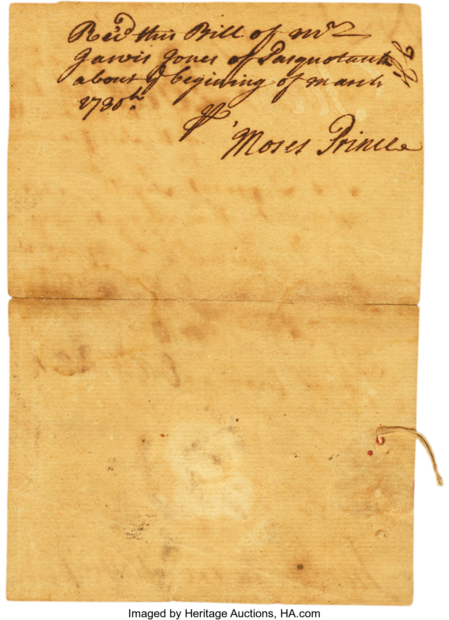 image for: North Carolina November 27, 1729 5 Pounds Handwritten Bill Fr. NC-34. PCGS Extremely Fine 40 Apparent....