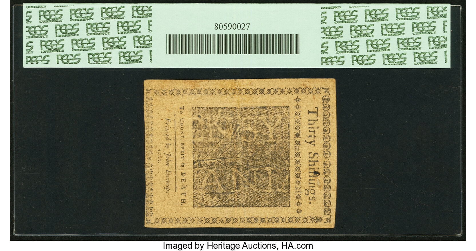 image for: Pennsylvania April 29, 1780 30 Shillings Fr. PA-229. PCGS Extremely Fine 45 Apparent....