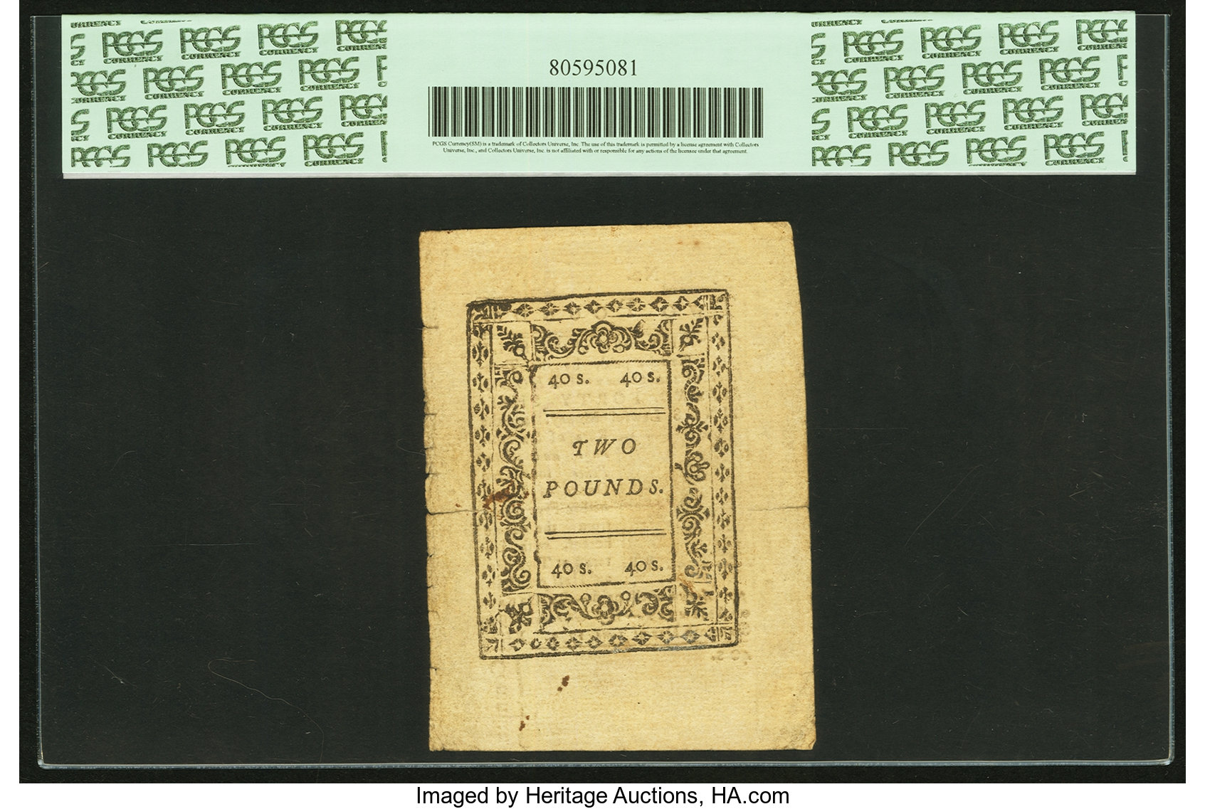 image for: Rhode Island June 16, 1775 40 Shillings Fr. RI-196. PCGS Extremely Fine 40 Apparent....