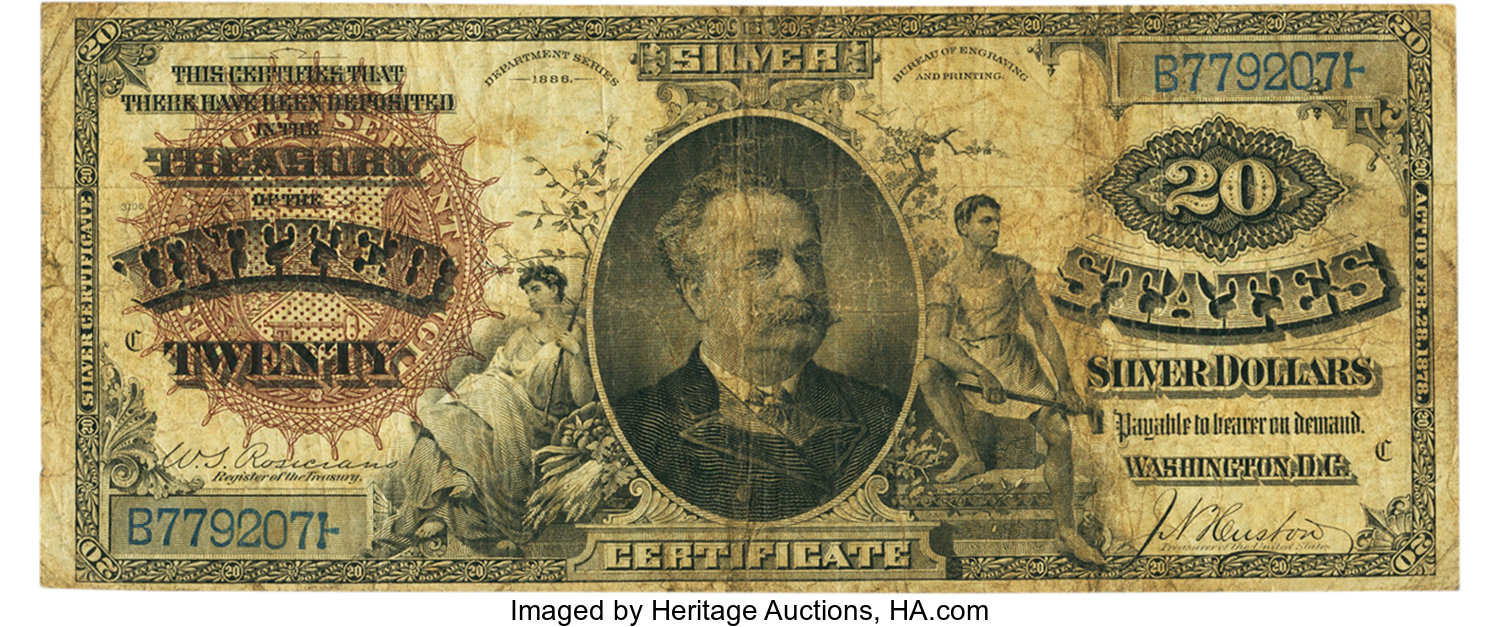 Fr. 314 $20 1886 Silver Certificate PCGS Fine 12 Apparent. ...