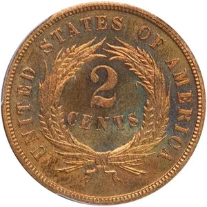 image for: 2C 1868 PCGS PR67 RB CAC