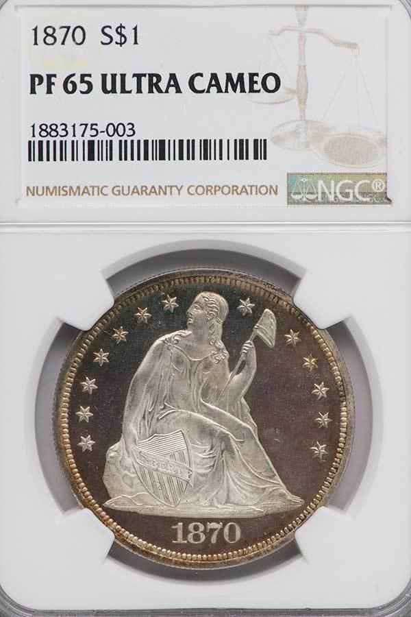 image for: $1 1870 NGC PR65 ULTRA CAMEO