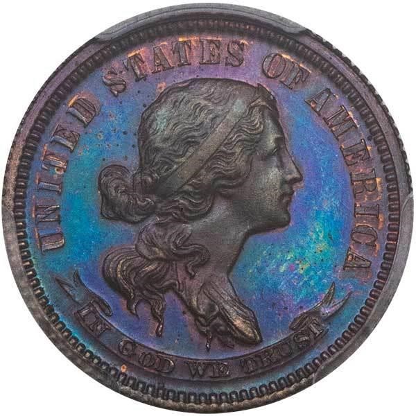 1870 P10c Copper, J-869 PR BN