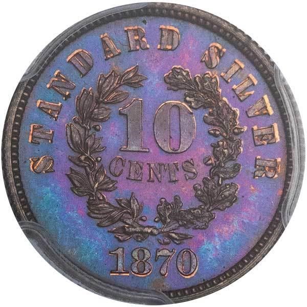 image for: 10C 1870 J-869. PCGS PR66 BN EX SIMPSON