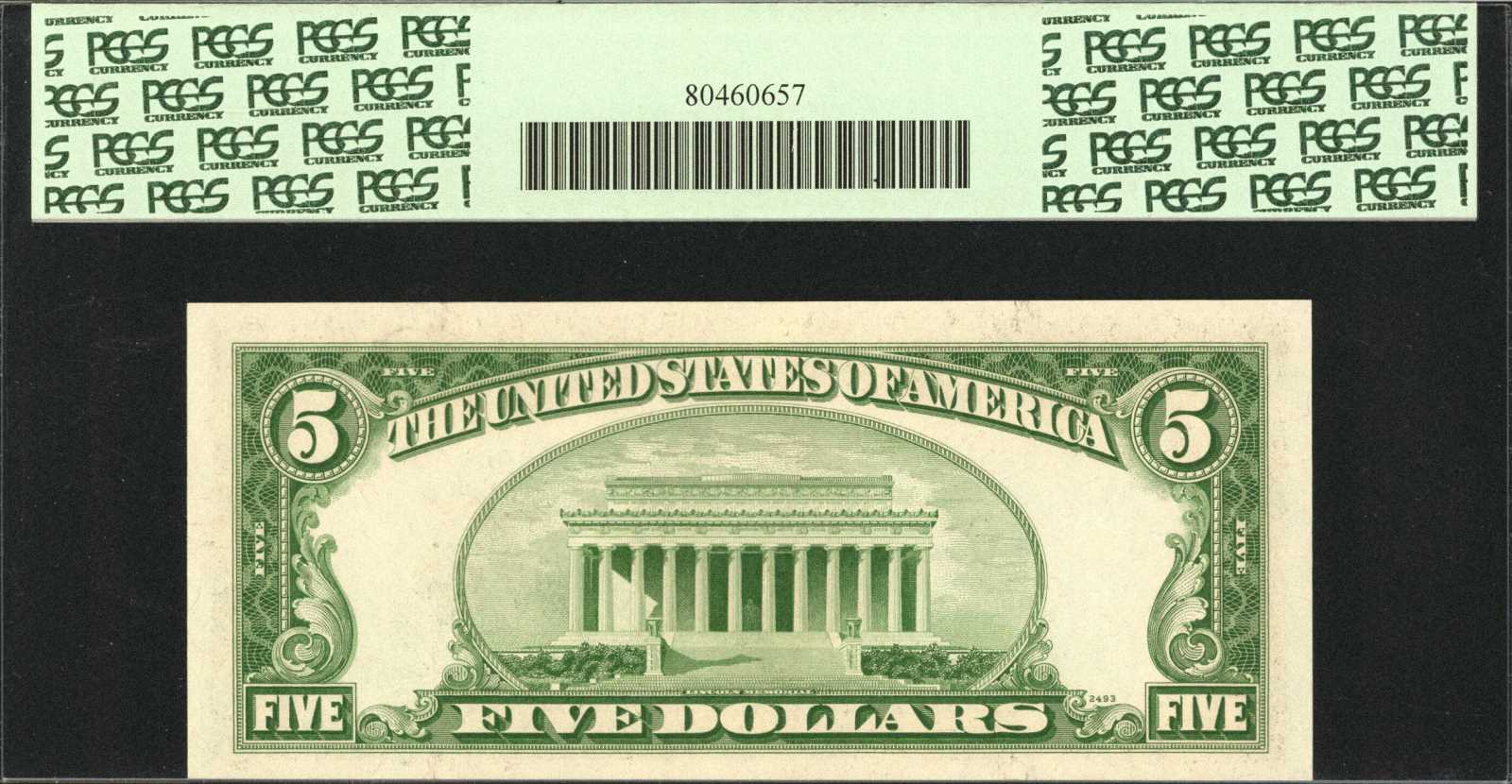 image for: Fr. 1966-G*. 1950E $5  Federal Reserve Star Note. Chicago. PCGS Gem New 66 PPQ.