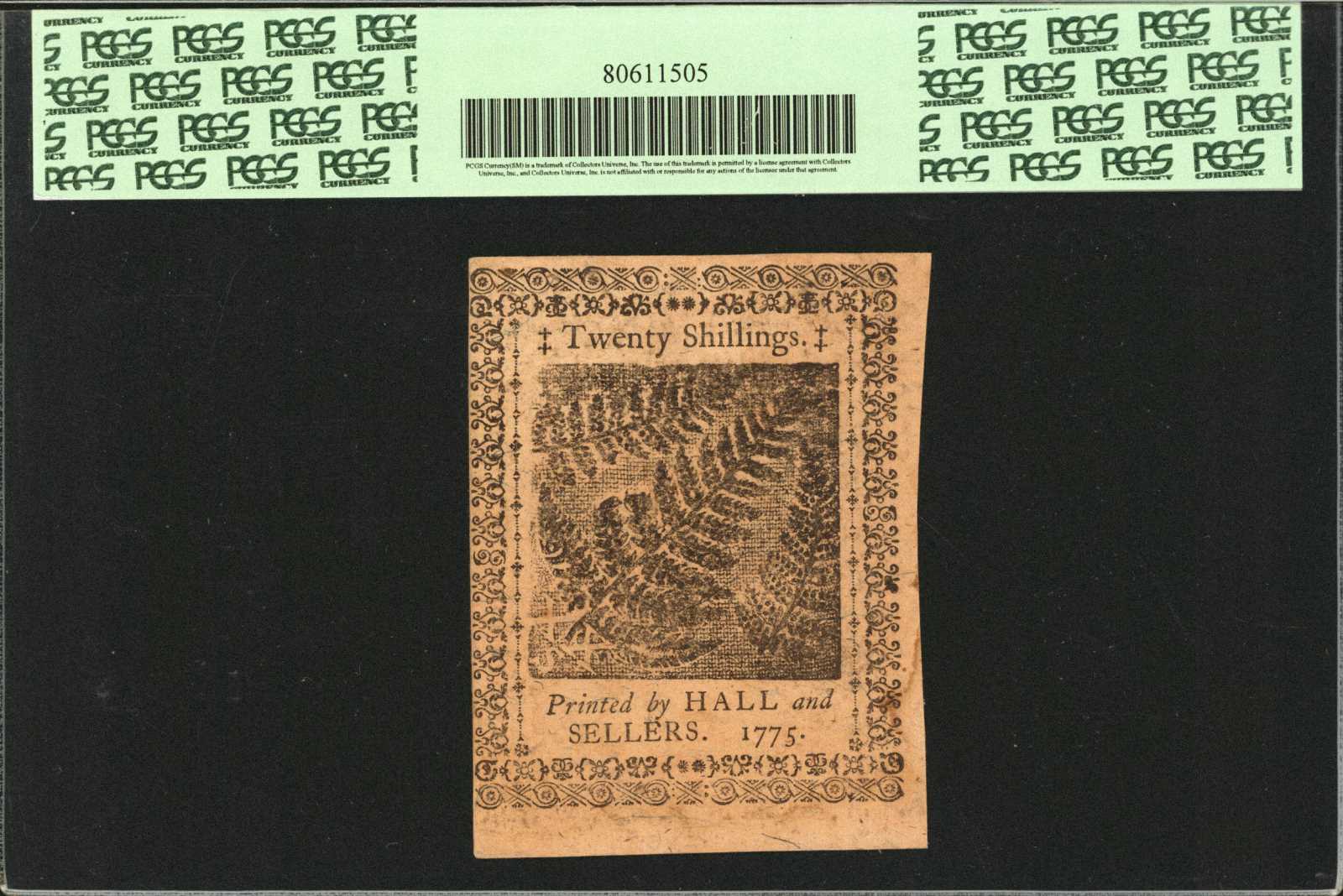 image for: PA-194. Pennsylvania. Dec. 8, 1775. 20 Shillings. PCGS New 62.