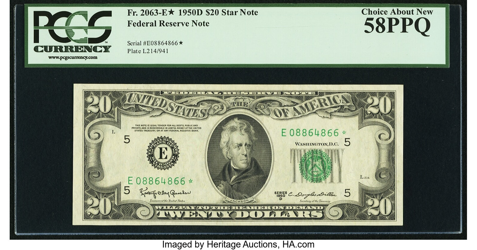 1950D $20 Richmond, Star Replacement (Fr. 2063E*)