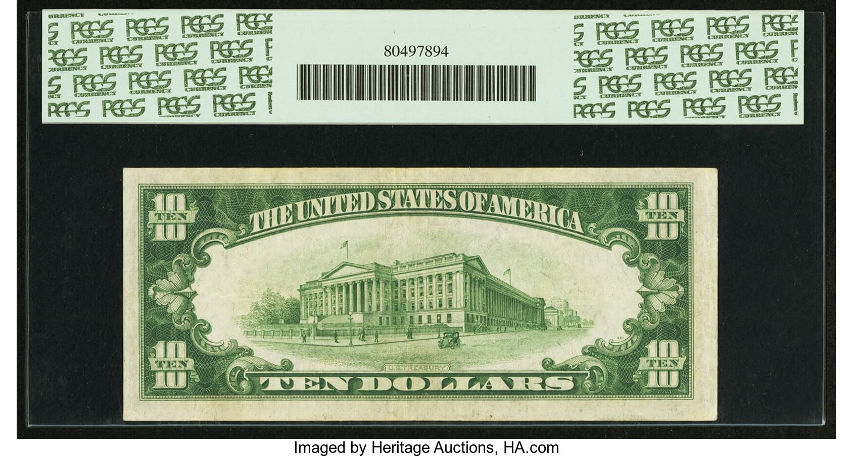 image for: Fr. 2004-G* $10 1934 Light Green Seal Federal Reserve Note. PCGS Extremely Fine 45PPQ....