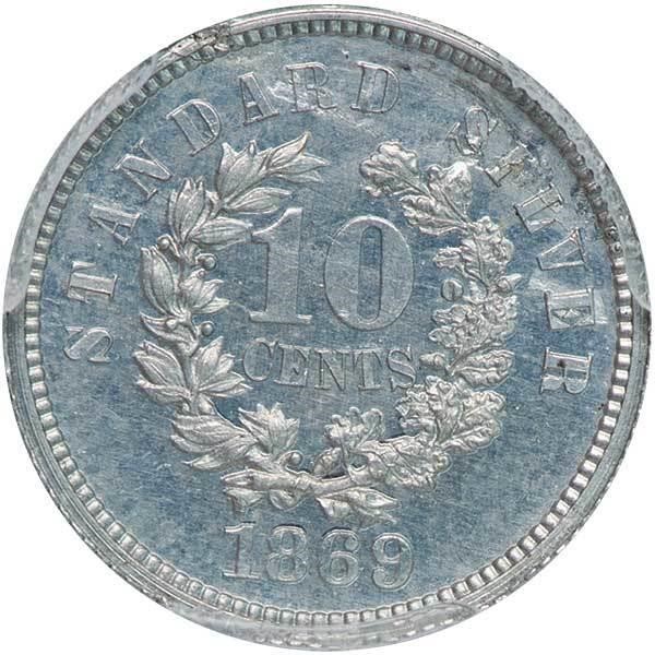 image for: 10C 1869 J-700. PCGS PR63 CAC