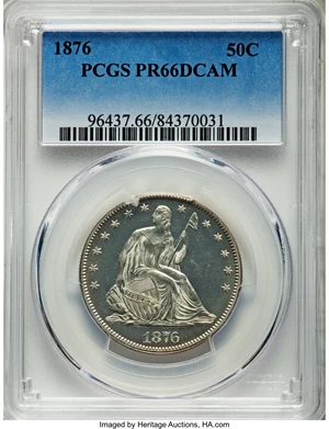 image for: 1876 50C PR66 Deep Cameo PCGS....
