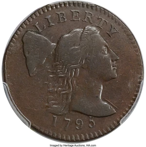 image for: 1795 1C Plain Edge, S-77, B-6, R.3, VF35 PCGS....