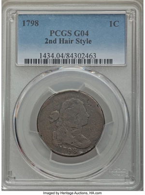 image for: 1798 1C Second Hair Style, S-171, B-30, R.4, Good 4 PCGS....