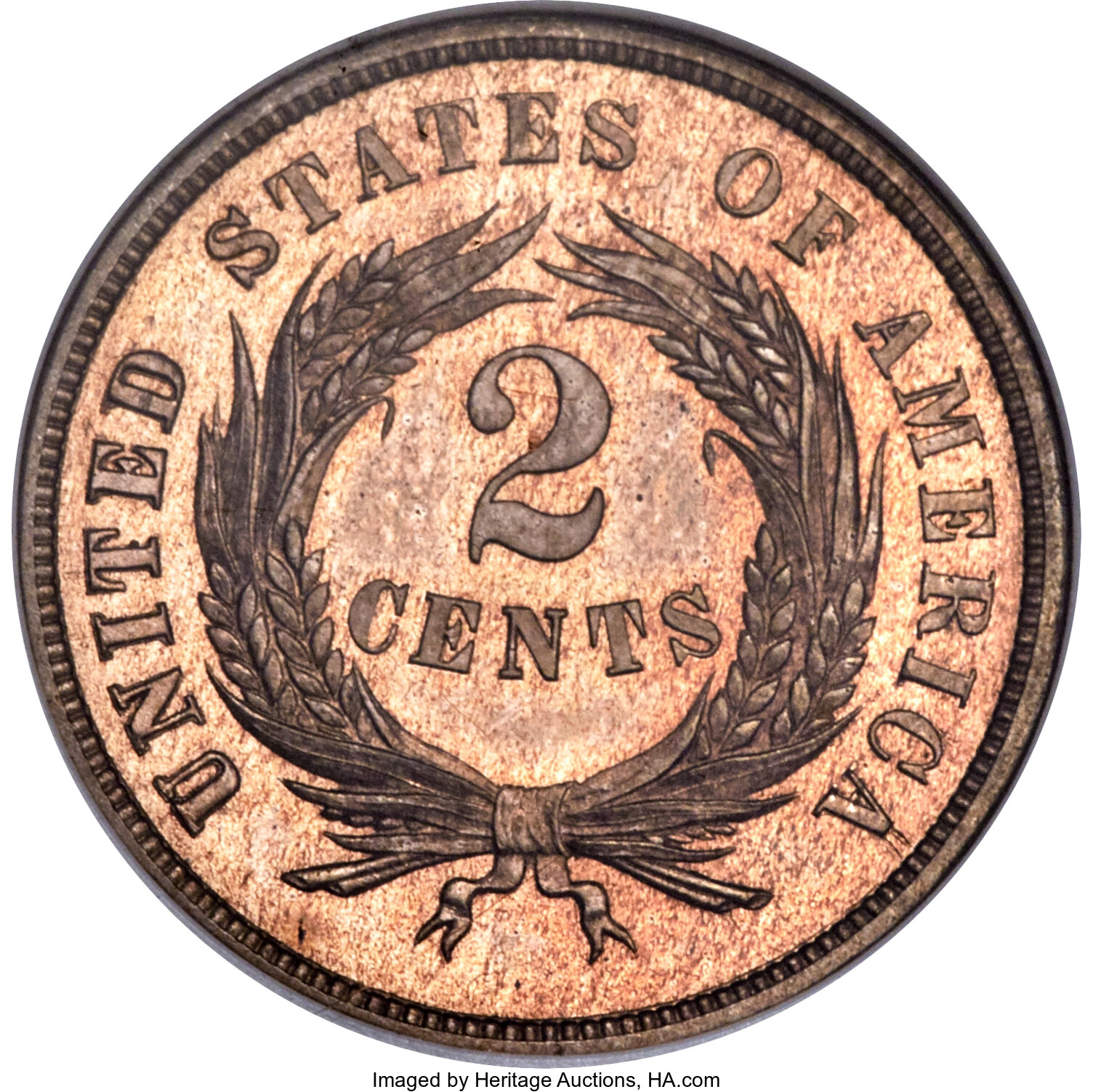 image for: 1865 2C Two Cents, Judd-409, Pollock-478, High R.6, PR63 NGC....