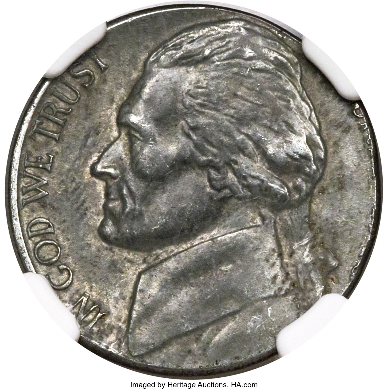 1943-P 5C Nickel -- Struck on a Zinc-Coated Steel Planchet -- AU50 NGC. ...