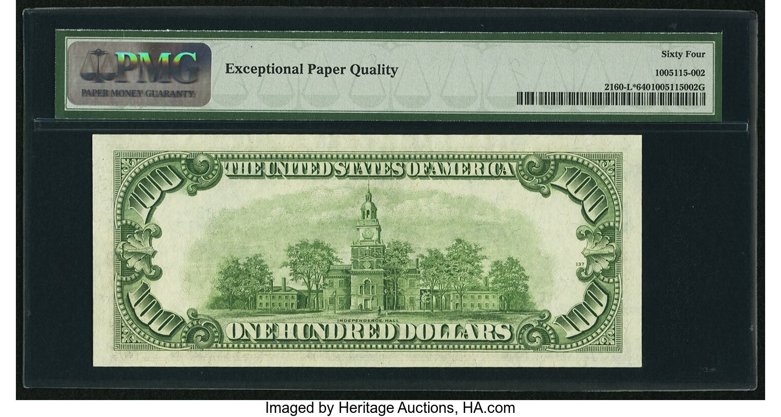 image for: Fr. 2160-L* $100 1950C Federal Reserve Star Note. PMG Choice Uncirculated 64 EPQ....