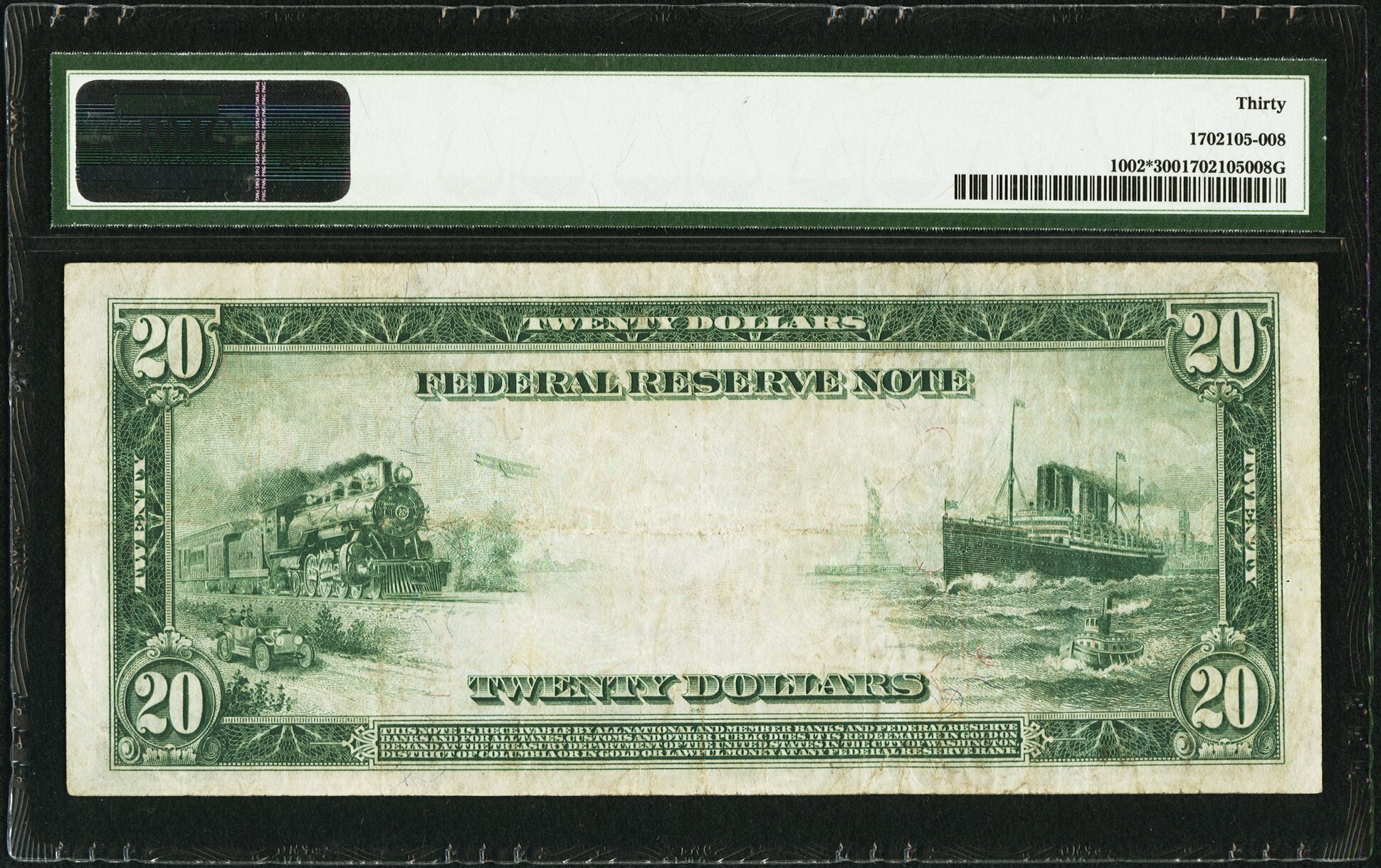 image for: Fr. 1002* $20 1914 Federal Reserve Note PMG Very Fine 30....