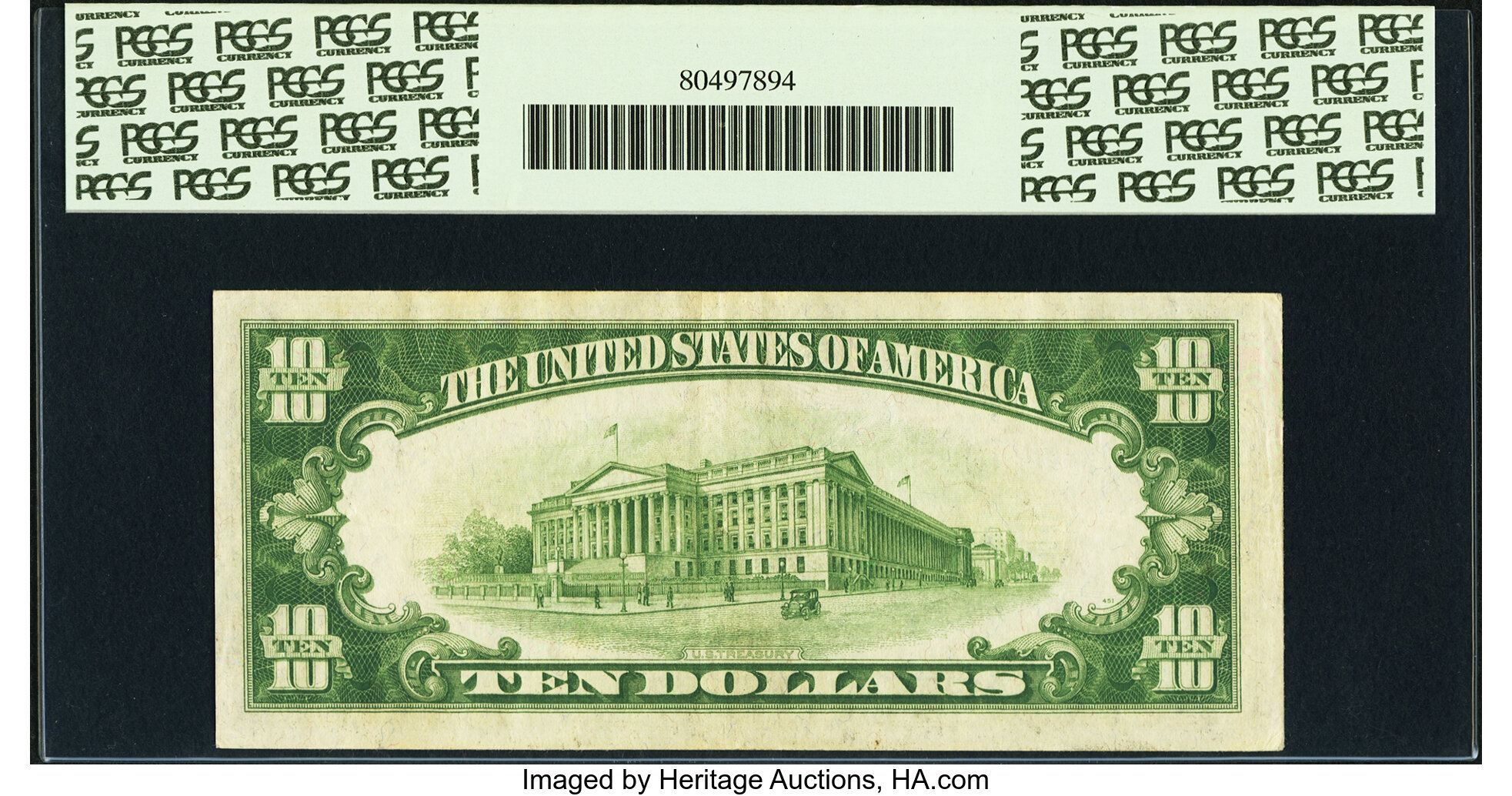 image for: Fr. 2004-G* $10 1934 Light Green Seal Federal Reserve Note. PCGS Extremely Fine 45PPQ....