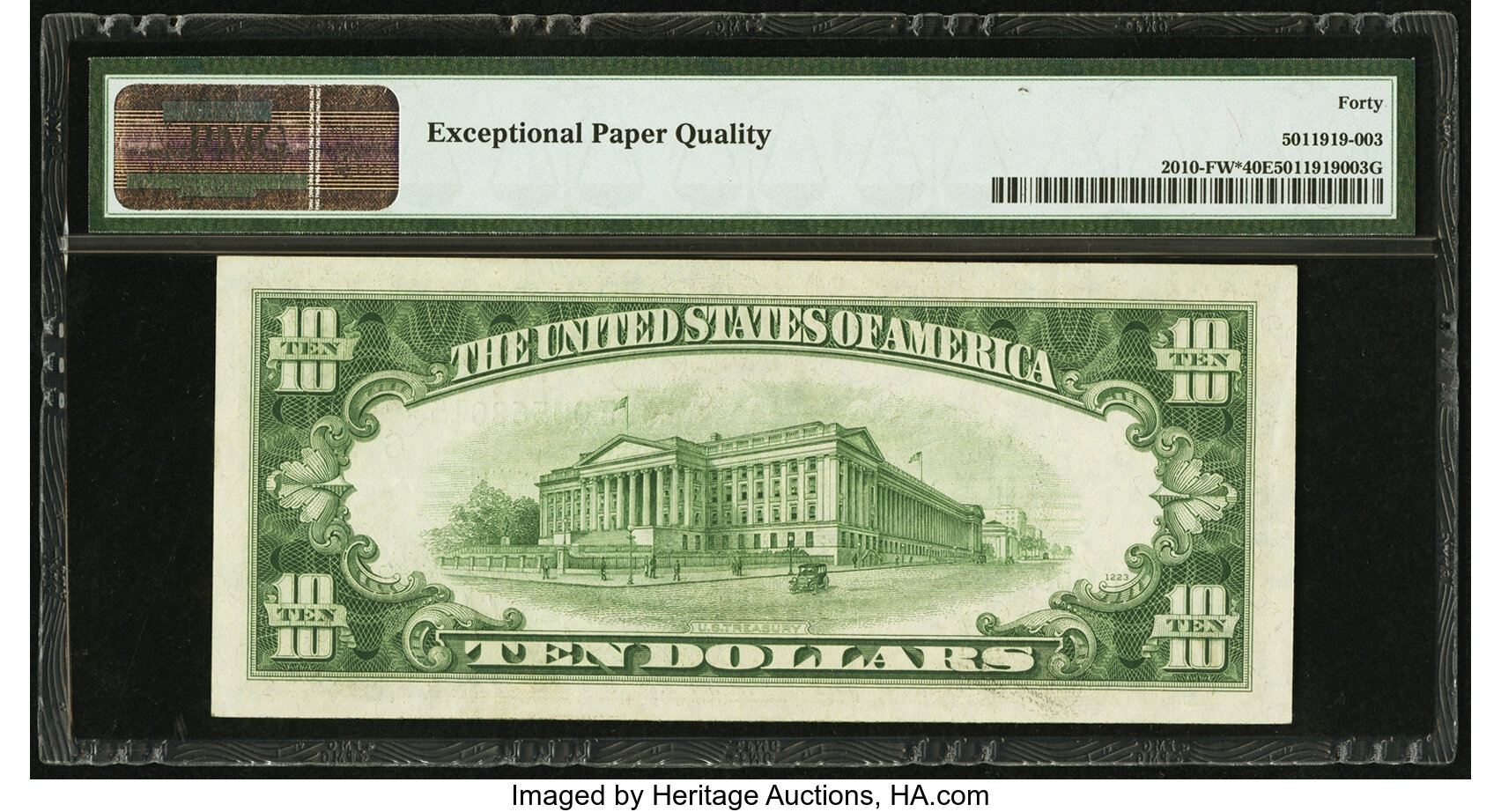image for: Fr. 2010-F* $10 1950 Wide Federal Reserve Note. PMG Extremely Fine 40 EPQ....