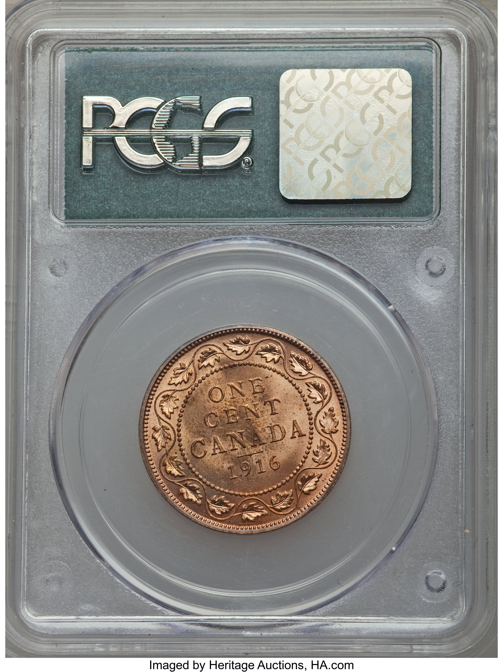 image for: George V Cent 1916 MS64 Red PCGS