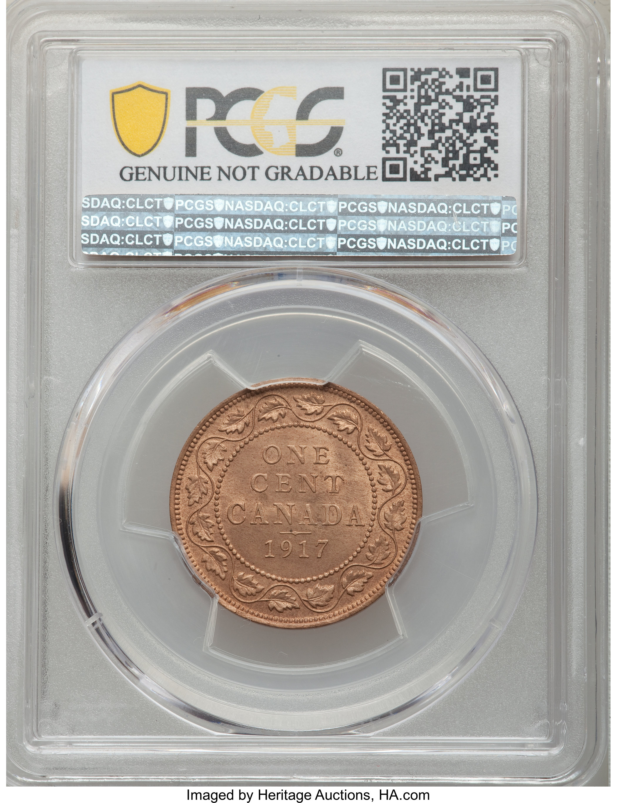 image for: George V Cent 1917 UNC Details (Questionable Color) PCGS