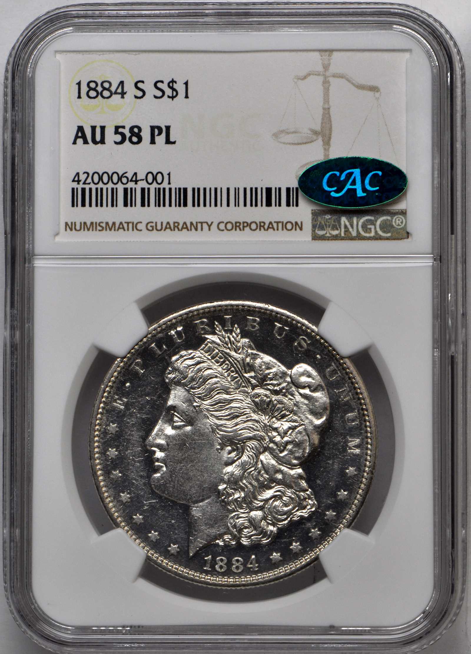 1884-S $1  MS PL AU53 PL CAC thumbnail 26